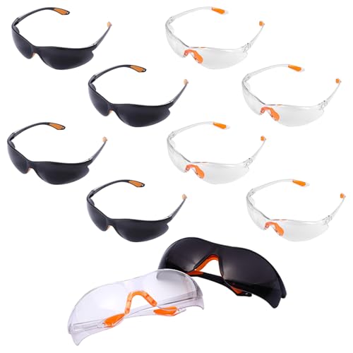 YOYEAH Schutzbrillen Set, 8 Stück Arbeitsschutzbrille Kinder Sicherheitsbrillen Transparent Labor Schutzbrillen für Arbeit Staubdicht Schießsport Brillanträger. von YOYEAH