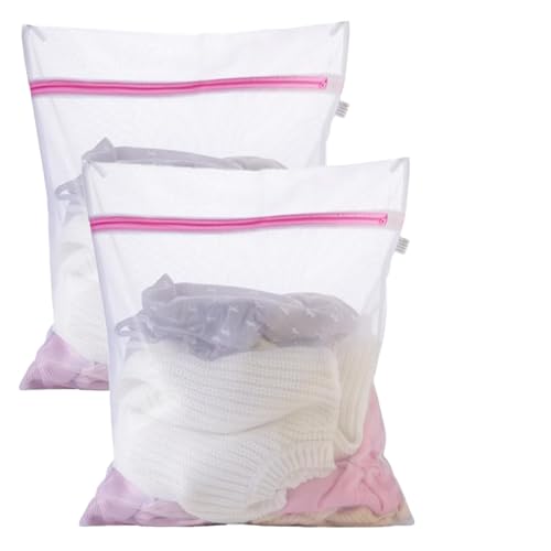 YOYEAH Wäschenetz für Waschmaschine - 2er Pack Wäschesäckchen Groß 50 x 60cm - Haltbarer Wäschebeutel mit Reißverschluss - Waschbeutel für Reise, Laundry Bag, wäschenetze, waschsack von YOYEAH