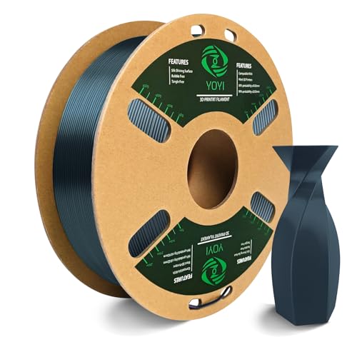 YOYI YOYI Silk PLA 3D Drucker Filament, Glänzende Seide PLA Filament 1.75 mm, Maßgenauigkeit +/- 0.02 mm, 1kg Kartonspule (2.2lbs), Fit die meisten FDM Drucker, Marineblau von YOYI YOYI