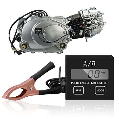 Digitaler Drehzahlmesser Induktiver Drehzahlmesser: Kleiner Motortachometer Wasserdicht mit Stundenzähler Batterie Austauschbar für Motorrad Motocross Rasenmäher von YOYIAG
