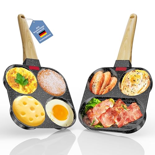 YOYIKKO Spiegeleipfanne 2er Pack, Pancake Pfannkuchen-Omelett-Pfanne, gesunde Eierpfanne für Crêpes, kompatibel mit Gasherd und Induktionskochfeld (schwarz-80) von YOYIKKO