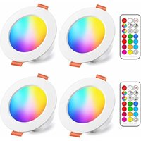 LED-Einbaustrahler 10 w rgb dimmbar rgb Warmweiß (4 Stück) von YOYO
