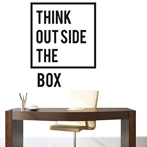 A-86 Wandaufkleber, Motiv "Think Outside The Box", entfernbar, 57 x 74 cm, Schwarz von YOYOYU ART HOME DECOR