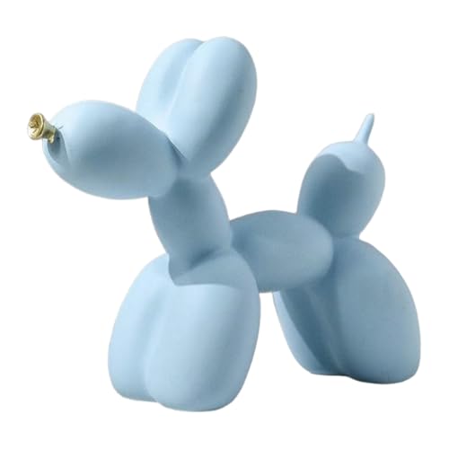 YOYUMI Ballon Hund Skulptur Harzmaterial Wohnzimmer Büro Schlafzimmer Hotel Moderne einfache Dekoration hellblau Gold Mund von YOYUMI