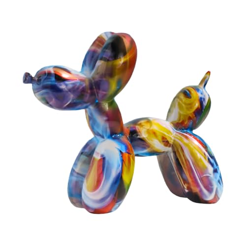 YOYUMI Graffiti Ballon Hunde Skulptur, Bunte Graffiti Ornamente Dekorationen für Schlafzimmer Kreative Wohndekorationen Büro Ornamente, 22 * 18 * 8.5cm, Perlglanz von YOYUMI