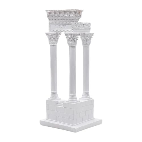 YOYUMI Saturnon Tempel Harz Skulptur Statue Architekturmodell Eines Antiken Griechischen Tempels Römische Säulenornamente Ornamente Gipssäulen Harzskulpturen von YOYUMI