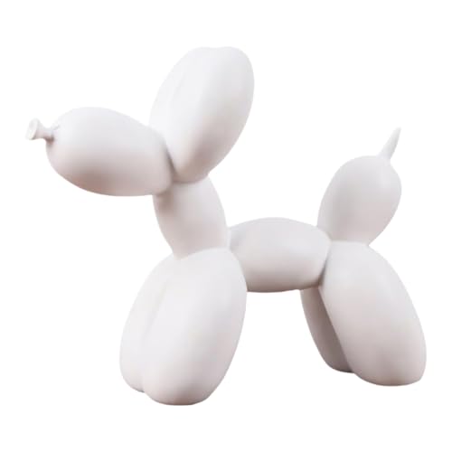 YOYUMI Ballon Hund Statuen Ornamente Wohnzimmer Schlafzimmer Weinschrank Dekoration Kunstharz Kunsthandwerk Weiche Dekoration Kunst Weiß von YOYUMI