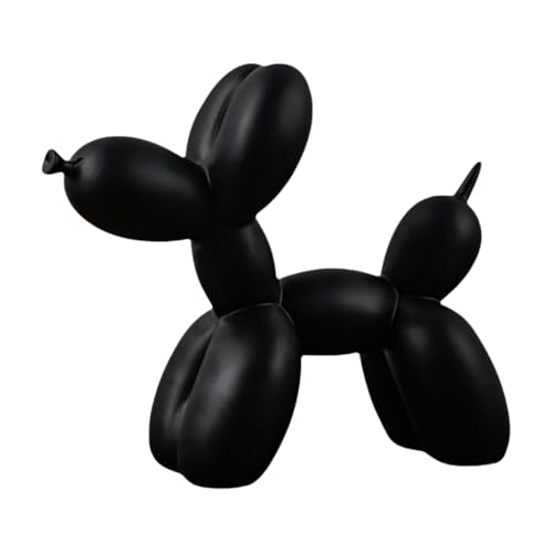 YOYUMI Skulptur Ballon Hund Ornamente Skulpturen Wohnzimmer Schlafzimmer Weinschrank Dekoration Kunstharz Kunsthandwerk Weiche Dekoration Schwarz von YOYUMI