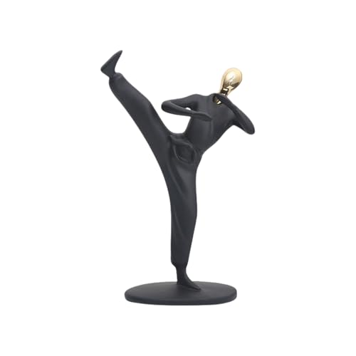 YOYUMI Skulptur Kungfu Karate Spieler, Harz Ornamente Abstrakte Skulpturen Verwendet für Wohnzimmer Büro Schlafzimmer (Karate Spieler 9.8Inch) von YOYUMI