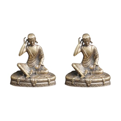 YOYUMI Skulptur Messing-Buddha-Statue Milarepa Der Kagyü-Sekte Ornamente Zur Anbetung Von Buddha-Statuen – Vintage Und Alt von YOYUMI