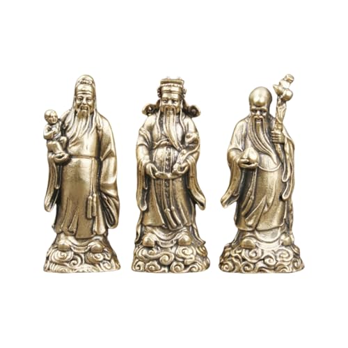 YOYUMI Skulptur Messing Fu Lu Shou San Xian Desktop-Ornamente Fuxing Shouxing Lu Xing Statue Kunsthandwerk – 3Er-Set YOYUMI Skulptur Messing Fu Lu Shou San Xian Desktop-Ornamente Fuxing Shouxing Lu Xing Statue Kunsthandwerk – 3Er-Set von YOYUMI