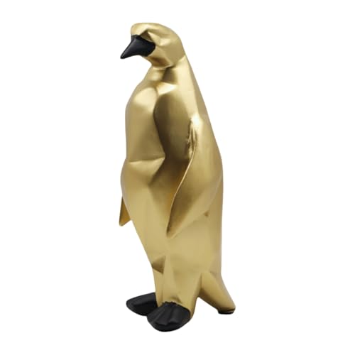 YOYUMI Statue Pinguin-Ornamente Kunstharz Heim- Und Wohnzimmerdekorationen Goldener Großer Pinguin von YOYUMI