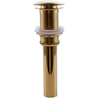 Wasserhahn für Waschbecken ohne Schlitze, Push-Pop-Up, Klick-Klack-Maker, Stopper-Stecker, kein Überlauf (Gold) von YOZHIQU