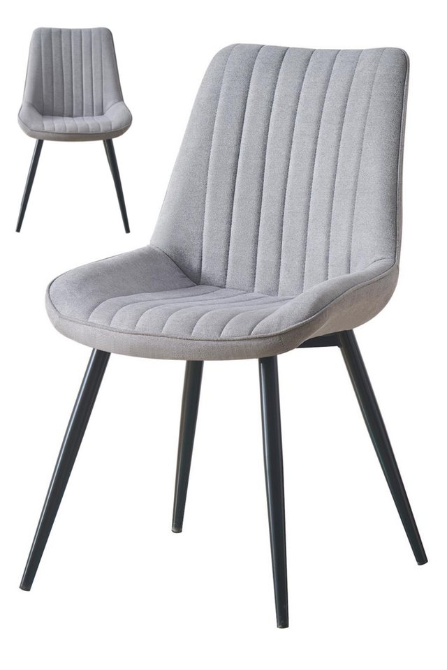 YOZI Esszimmerstuhl 2/4/6 Esszimmer Stühle Küchenstuhl Polsterstuhl grau 53x62x87cm (2 St), 2 oder 4 oder 6 St. Esszimmerstuhl von YOZI
