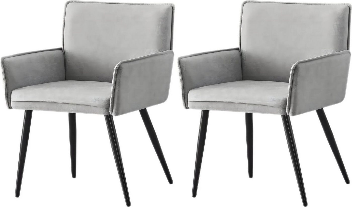 YOZI Esszimmerstuhl 2x Esszimmerstuhl Polsterstuhl Rück/Armlehne Esszimmerstuhl hellgrau, 2er Set YOZI Esszimmerstuhl 2x Esszimmerstuhl Polsterstuhl Rück/Armlehne Esszimmerstuhl hellgrau, 2er Set von YOZI