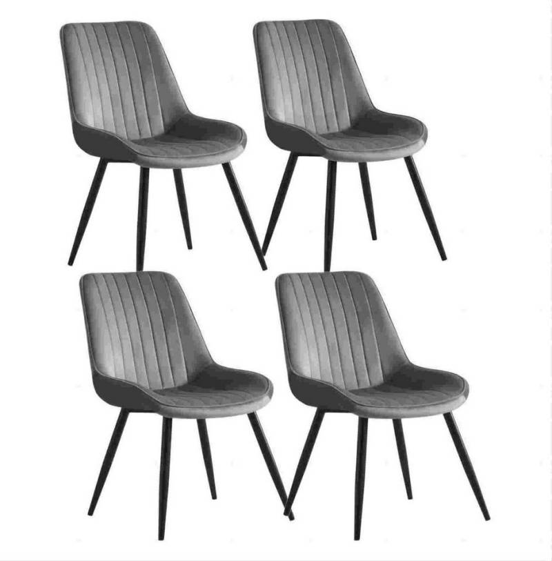 YOZI Esszimmerstuhl 4er Esszimmer Stühle Polsterstuhl Samtbezug Metall Gestell 53x62x87cm (4er Set), 4 Stück von YOZI