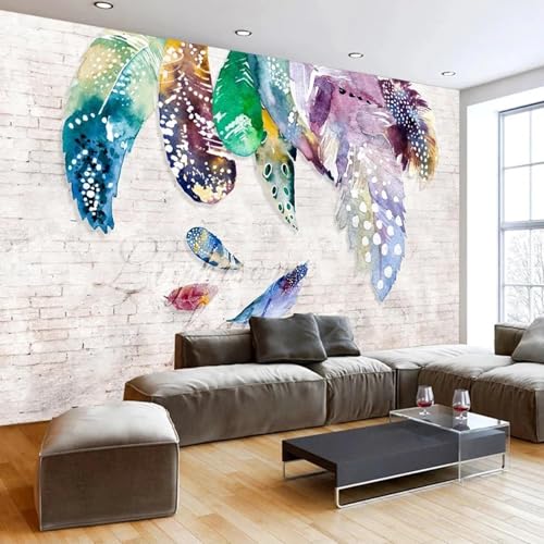 YOZYOOOZ Bunte Mode Feder Retro Ziegel Wand 3D Tapete geeignet für Schlafzimmer Wohnzimmer Esszimmer Kinderzimmer Badezimmer Hintergrund Wanddekoration YOZYOOOZ Bunte Mode Feder Retro Ziegel Wand 3D Tapete geeignet für Schlafzimmer Wohnzimmer Esszimmer Kinderzimmer Badezimmer Hintergrund Wanddekoration von YOZYOOOZ
