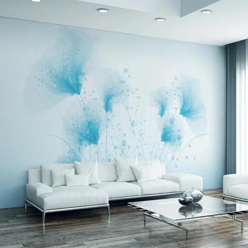 YOZYOOOZ Handgemalte hellblaue Blumen Kinderzimmer 3D-Tapete Selbstklebende Wandbildkunst Geeignet für Schlafzimmer TV-Hintergrund Wohnzimmerdekoration von YOZYOOOZ