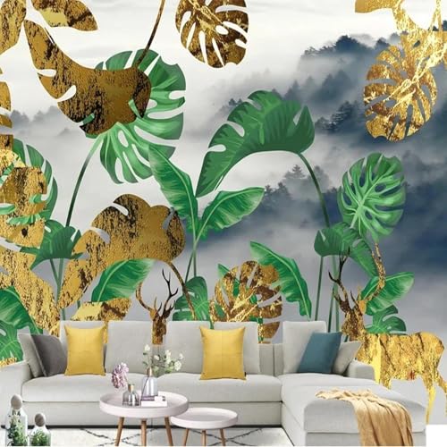 YOZYOOOZ Modernes 3D-Wandbild mit Waldpflanzenblattmuster, selbstklebendes, wasserdichtes PVC-Poster, geeignet für die Dekoration von Schlafzimmer und Wohnzimmer YOZYOOOZ Modernes 3D-Wandbild mit Waldpflanzenblattmuster, selbstklebendes, wasserdichtes PVC-Poster, geeignet für die Dekoration von Schlafzimmer und Wohnzimmer von YOZYOOOZ