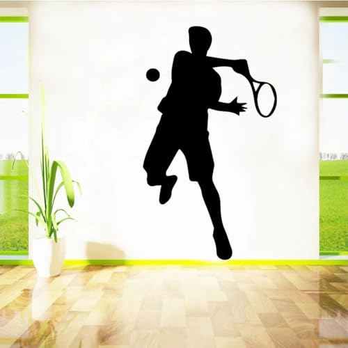 YOZYOOOZ Tennis Wandaufkleber Dekoration Tennisspieler Aufkleber Wohnzimmer Schlafzimmer Kinderzimmer Sportzimmer Heimdekoration Kinderzimmer Wandkunst Aufkleber von YOZYOOOZ