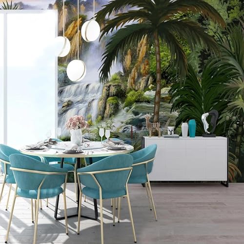 YOZYOOOZ Vintage handgemalter Wasserfall tropische Pflanzen 3D Wandtapete selbstklebendes wasserdichtes PVC-Poster geeignet für Schlafzimmer Wohnzimmer Dekoration YOZYOOOZ Vintage handgemalter Wasserfall tropische Pflanzen 3D Wandtapete selbstklebendes wasserdichtes PVC-Poster geeignet für Schlafzimmer Wohnzimmer Dekoration von YOZYOOOZ