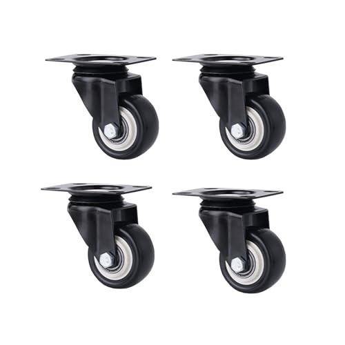 Leises, tragendes Universalrad mit Bremse, schwarze, doppelgelagerte Flachrolle, mobile Basis, Richtungsrolle, 4 Stück(1.5 inches,Universal wheel) von YPAPBHT