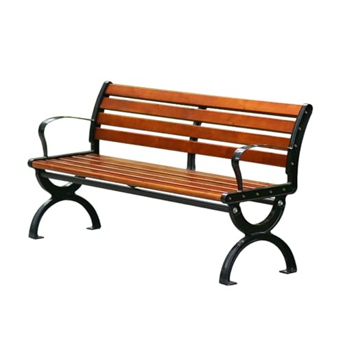 YPAPBHT 1,2 m 1,5 m Eisen Park Stuhl Im Freien Mit Rückenlehne Lange Stuhl Hof Garten Freizeit Sitz rostfrei(150CMx51CM) von YPAPBHT