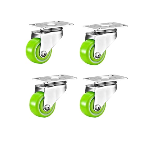 YPAPBHT 304 Edelstahl Grün Universal Caster Polyurethan PU 1,5 Zoll/2 Zoll Grüne Bremse Rad(1.5 inches,Universal Wheel) von YPAPBHT