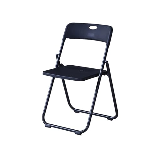 YPAPBHT Einfacher Bürostuhl mit Rückenlehne, Klapphocker aus Kunststoff, Klapphocker for Erwachsene, leicht zu verstauen(Black) von YPAPBHT