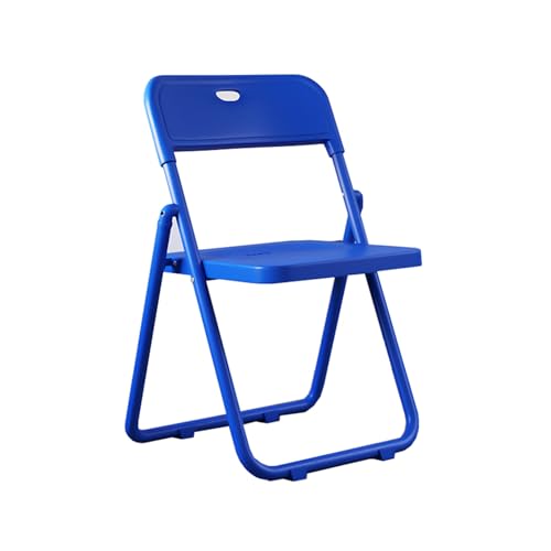YPAPBHT Einfacher Bürostuhl mit Rückenlehne, Klapphocker aus Kunststoff, Klapphocker for Erwachsene, leicht zu verstauen(Blue) von YPAPBHT