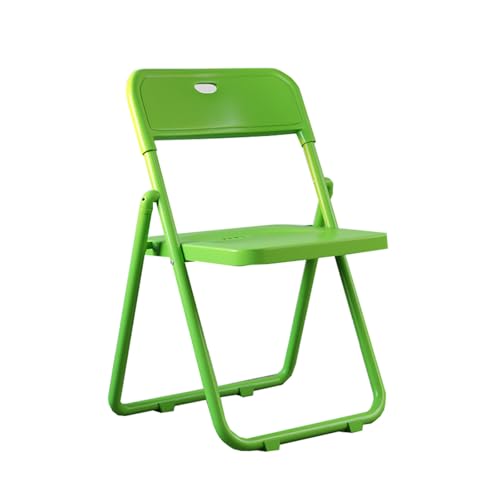 YPAPBHT Einfacher Bürostuhl mit Rückenlehne, Klapphocker aus Kunststoff, Klapphocker for Erwachsene, leicht zu verstauen(Green) von YPAPBHT