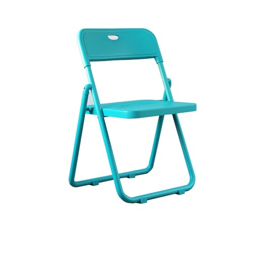 YPAPBHT Einfacher Bürostuhl mit Rückenlehne, Klapphocker aus Kunststoff, Klapphocker for Erwachsene, leicht zu verstauen(Lake Blue) von YPAPBHT