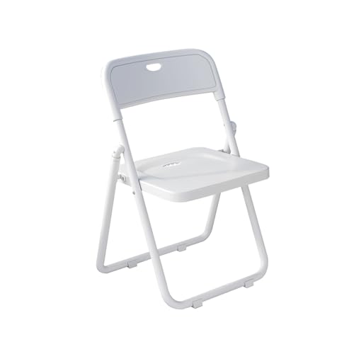 YPAPBHT Einfacher Bürostuhl mit Rückenlehne, Klapphocker aus Kunststoff, Klapphocker for Erwachsene, leicht zu verstauen(White) von YPAPBHT
