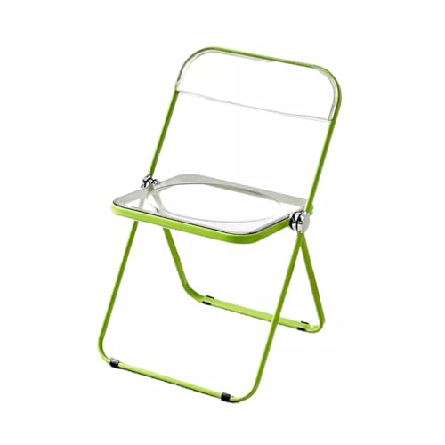 YPAPBHT Einteiliger transparenter Acrylstuhl mit klappbarer Rückenlehne, geeignet for den Innen- und Außenbereich(Green) von YPAPBHT