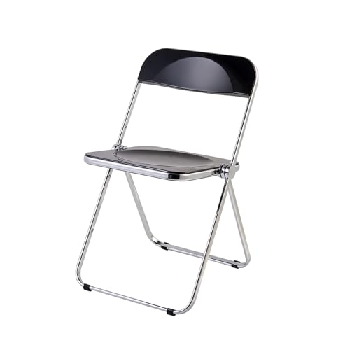 YPAPBHT Klappbarer Stuhl mit transparenter Rückenlehne aus Acryl for Nagelkunst- und Schönheitssalons, einfacher Arbeitsstuhl for Maskenbildner(Black) von YPAPBHT