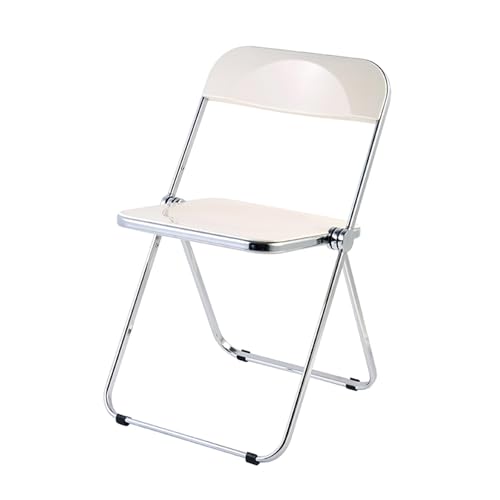 YPAPBHT Klappbarer Stuhl mit transparenter Rückenlehne aus Acryl for Nagelkunst- und Schönheitssalons, einfacher Arbeitsstuhl for Maskenbildner(White) von YPAPBHT