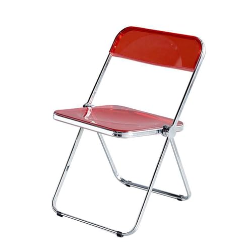 YPAPBHT Klappbares Sofa mit Rückenlehne, bunter transparenter Acrylstuhl, einfacher tragbarer Stuhl(Red) von YPAPBHT