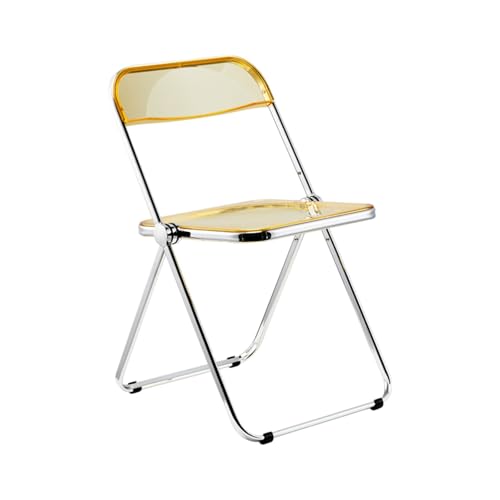 YPAPBHT Klappbares Sofa mit Rückenlehne, bunter transparenter Acrylstuhl, einfacher tragbarer Stuhl(Yellow) von YPAPBHT