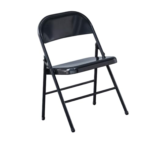 YPAPBHT Klappstuhl mit verdickter Metallrückenlehne, Esszimmerstuhl for Zuhause, robuster und langlebiger Stuhl mit Stahlrahmen(Black) von YPAPBHT