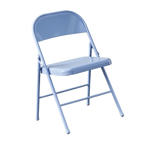 YPAPBHT Klappstuhl mit verdickter Metallrückenlehne, Esszimmerstuhl for Zuhause, robuster und langlebiger Stuhl mit Stahlrahmen(Blue) von YPAPBHT