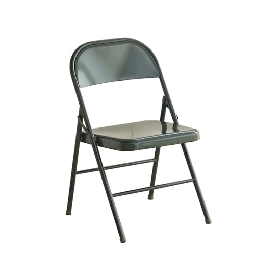 YPAPBHT Klappstuhl mit verdickter Metallrückenlehne, Esszimmerstuhl for Zuhause, robuster und langlebiger Stuhl mit Stahlrahmen(Green) von YPAPBHT
