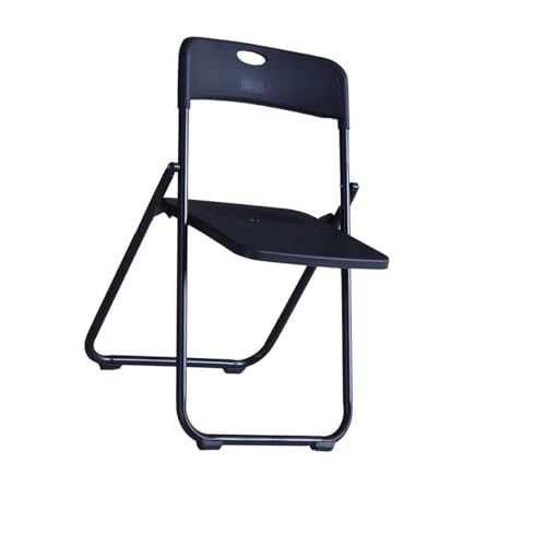 YPAPBHT Kunststoffstuhl mit Rückenlehne, Konferenz- und Schulungshocker, einfacher Esszimmerhocker, faltbar(Black) von YPAPBHT