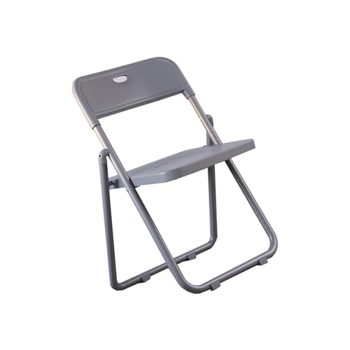 YPAPBHT Kunststoffstuhl mit Rückenlehne, Konferenz- und Schulungshocker, einfacher Esszimmerhocker, faltbar(Gray) von YPAPBHT
