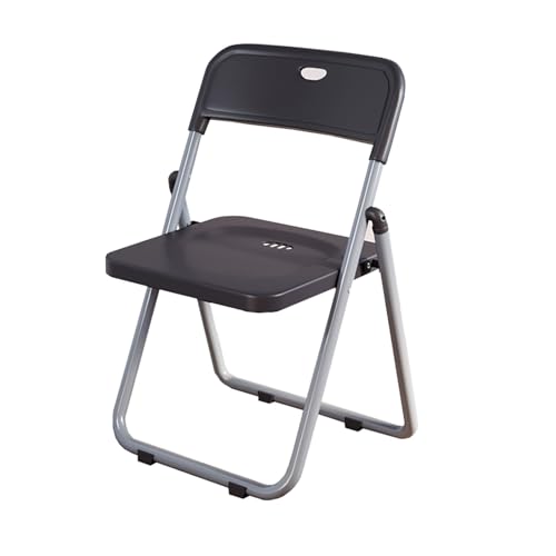 YPAPBHT Kunststoffstuhl mit Rückenlehne, Leichter klappbarer Esszimmerstuhl, Balkon-Arbeitszimmer-Ersatzstuhl, Konferenz-Trainingshocker(Black) von YPAPBHT