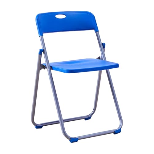 YPAPBHT Kunststoffstuhl mit Rückenlehne, Leichter klappbarer Esszimmerstuhl, Balkon-Arbeitszimmer-Ersatzstuhl, Konferenz-Trainingshocker(Blue) von YPAPBHT