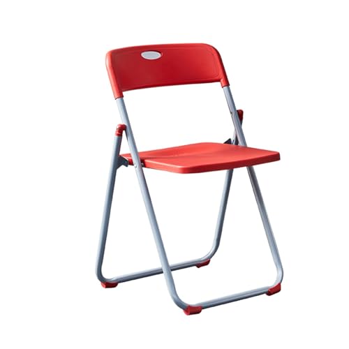 YPAPBHT Kunststoffstuhl mit Rückenlehne, Leichter klappbarer Esszimmerstuhl, Balkon-Arbeitszimmer-Ersatzstuhl, Konferenz-Trainingshocker(Red) von YPAPBHT