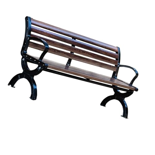 YPAPBHT Lange Bank aus Kohlefaser for den Außenbereich mit Rückenlehne, Parkstuhl, Hof, Gemeinschafts-Freizeitsitz, Nussbaumfarbe(120cm) von YPAPBHT