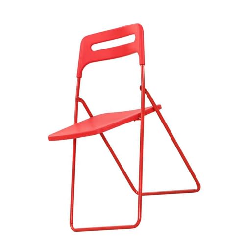 YPAPBHT Leichter Faltbarer Stuhl mit Rückenlehne for Home Office Training Konferenzstuhl Outdoor-Kunststoffstuhl(Red) von YPAPBHT
