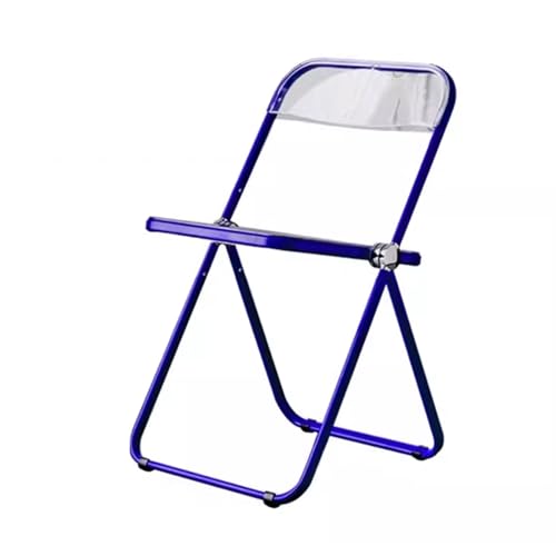 YPAPBHT Leichter Klappstuhl aus Acryl, transparenter Stuhl for zu Hause, leicht zu verstauender Esszimmerstuhl mit Rückenlehne(Blue) von YPAPBHT