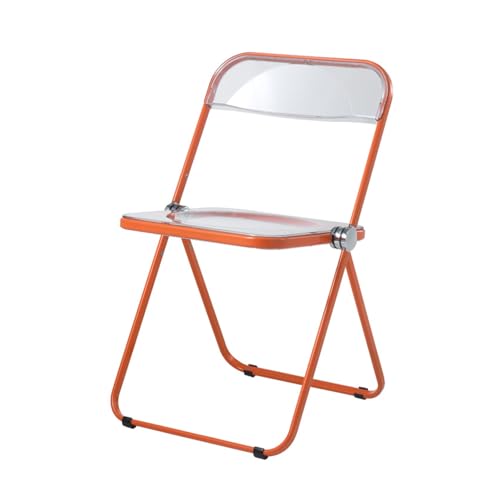 YPAPBHT Leichter Klappstuhl aus Acryl, transparenter Stuhl for zu Hause, leicht zu verstauender Esszimmerstuhl mit Rückenlehne(Orange) von YPAPBHT